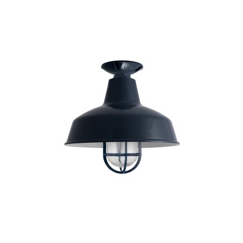 12" Avalon Nautical LED, 705-Navy, CGG-Standard Cast Guard, RIB-Ribbed Glass