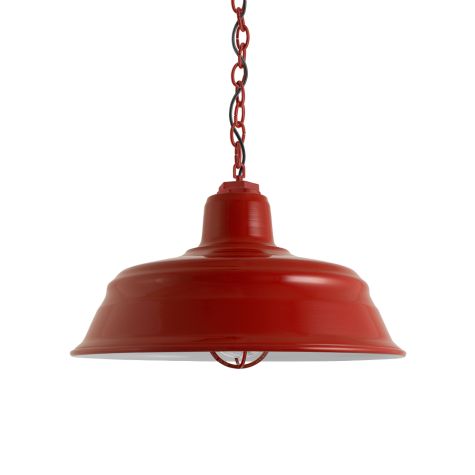 15" Bomber Nautical LED, 400-Barn Red, CGG-Standard Cast Guard, SBK-Standard Black Cord