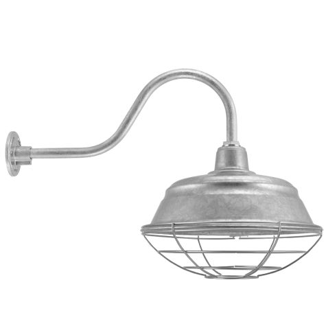 17" Bomber, 975-Galvanized, Wire Cage, G22 Gooseneck Arm