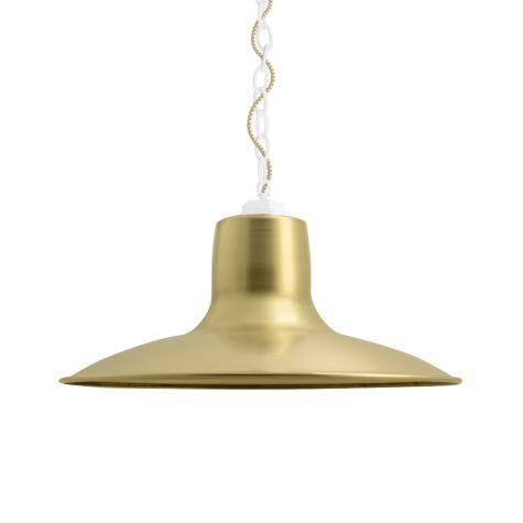 16" Dominion LED, 997-Natural Raw Brass, Mounting in 200-White, CSGW-Gold & White Cloth Cord