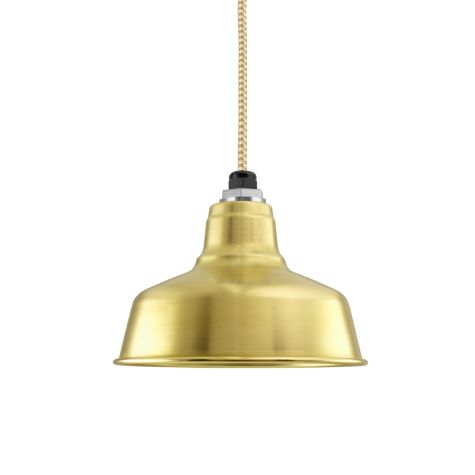 10" Esso LED, 997-Natural Raw Brass, CSGW-Gold & White Cloth Cord
