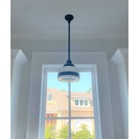 Drum Stem Mount, 705-Navy, Opaque Glass, Single Painted Band