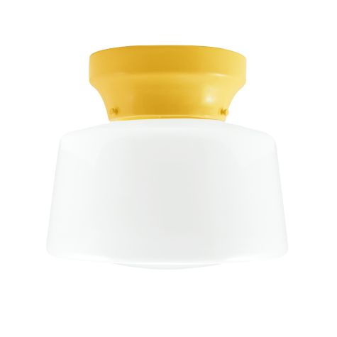 Kao Drum Schoolhouse Flush Mount, 500-Buttery Yellow, Opaque Glass
