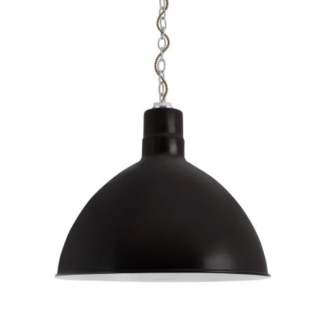 20" Wilcox, 100-Black, Mounting in 975-Galvanized, CSBG-Black & Gold Cloth Cord