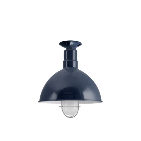 12" Wilcox Nautical LED, 705-Navy, WGG-Wire Guard, 975-Galvanized, FST-Frosted Glass