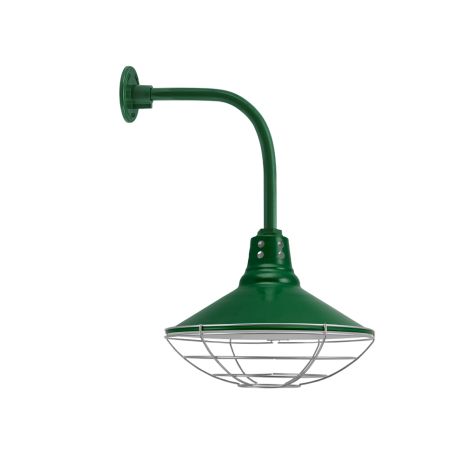 16" Aero, 307-Emerald Green, Circle Vents, Wire Cage, 975-Galvanized, G13 Gooseneck