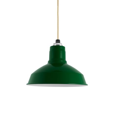 12" Dino LED, 307-Emerald Green, CSGW-Gold & White Cloth Cord