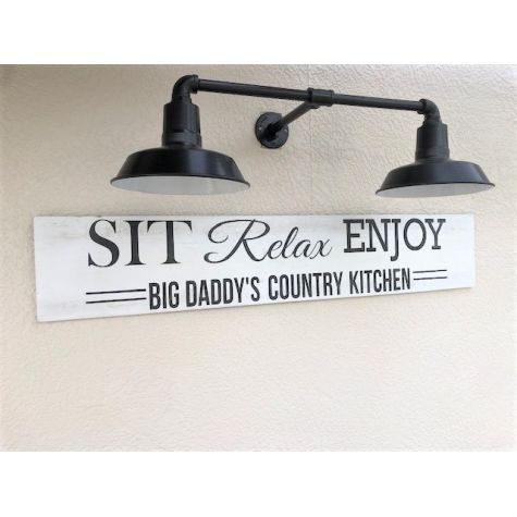 The Original™ Dual Arm Sign Light, 100-Black, 12" Arm, 100-Black | Photo Courtesy of Homeowner