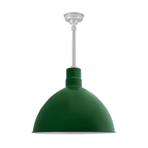 24" Wilcox, 307-Emerald Green, Mounting in 975-Galvanized, Hang Straight Canopy