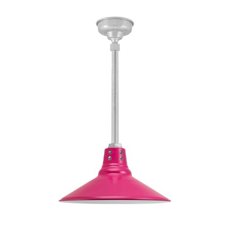 16" Aero Vented, 490-Magenta, Circle Vents, Mounting in 975-Galvanized, Hang Straight Canopy