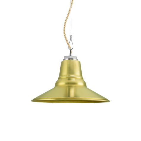 12" Aero Studio Light, 997-Natural Raw Brass, CSGW-Gold & White Cloth Cord
