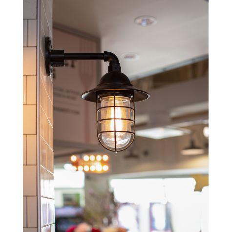 Industrial Guard Sconce, 100-Black, G3 Arm, CGG- Standard Guard