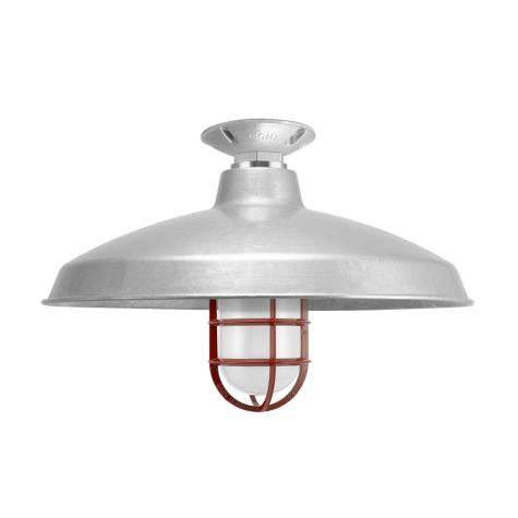 16" Marathon, 975-Galvanized, CGG-Standard Cast Guard, 400-Barn Red, FST-Frosted Glass