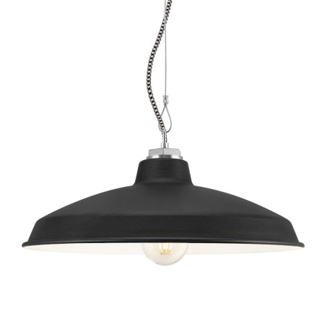 16" Marathon, 105-Textured Black, CSBW-Black & White Cloth Cord, LED Edison G25 Bulb