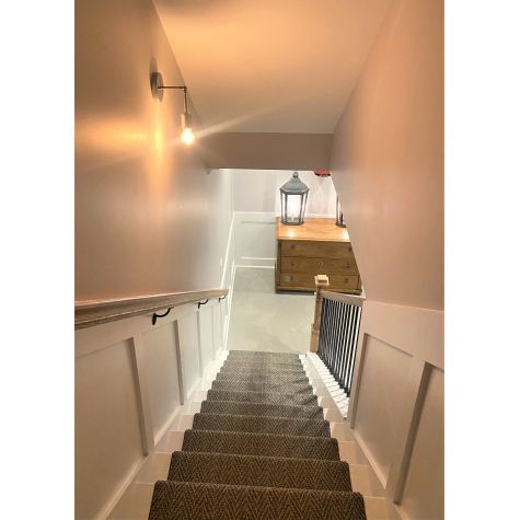 Downtown Minimalist Adjustable Sconce, 975- Galvanized, Victorian Edison Bulbs | Photo Courtesy of Homeowner