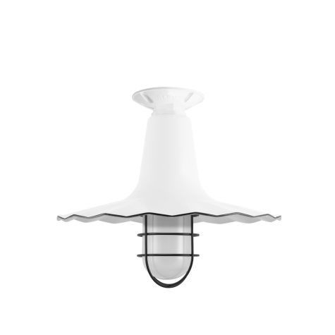 14" Seaside Nautical LED, 250-Porcelain White, WGG-Wire Guard, 100-Black, FST-Frosted Glass