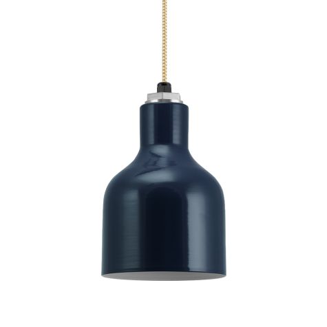 Tuscany Pendant Light, 705-Navy, CSGW-Gold & White Cloth Cord