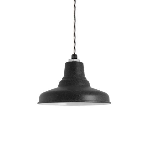 12" Union LED, 805-Charcoal Granite, CSBW-Black & White Cloth Cord