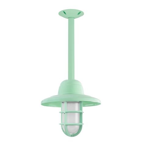 Industrial Guard LED Sconce, 311-Jadite, TGG-Heavy Duty Cast Guard, FST-Frosted Glass