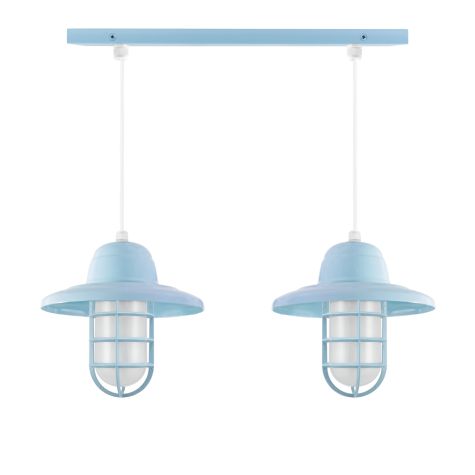 Insider 2-Light Chandelier, 715-Delphite, Warehouse Shade, CGG-Standard Cast Guard, FST-Frosted Glass, CSW-White Cloth Cord