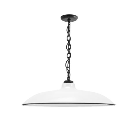 16" Sinclair, 250-Porcelain White, Mounting in 100-Black, CSB-Black Cloth Cord