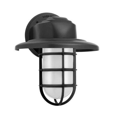 Streamline LED Industrial Guard Sconce, 106-Matte Black, Warehouse Shade, CGG-Standard Cast Guard, FST-Frosted Glass