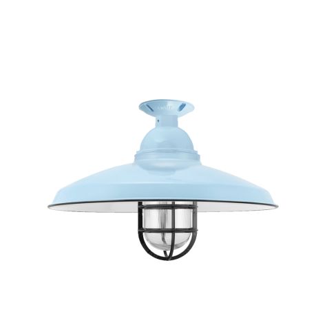 14" Bridgeport, 765-Porcelain Delphite, CGG-Standard Cast Guard, 150-Black, FST-Frosted Glass