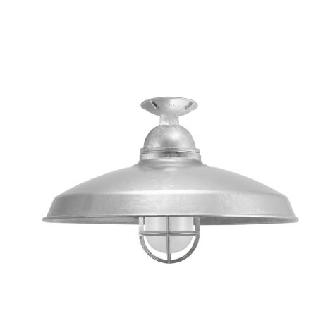 16" Bridgeport, 975-Galvanized, CGG-Standard Cast Guard, FST-Frosted Glass