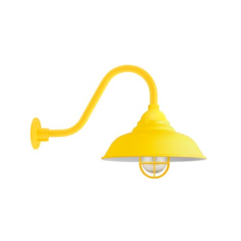14" Chicago, 500-Buttery Yellow, CGG-Standard Cast Guard, RIB-Ribbed Glass, G15 Gooseneck