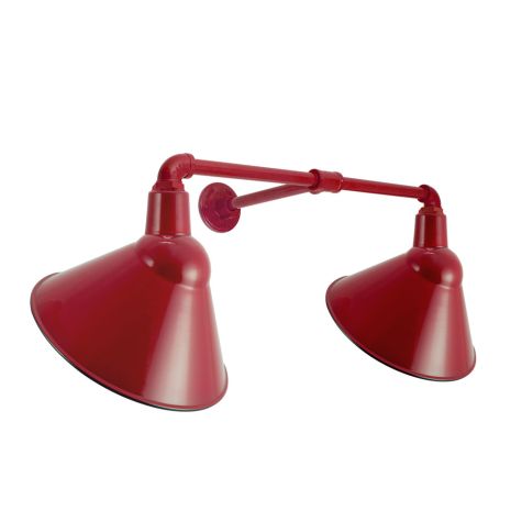 Dual Arm Fire Chief Sign Light, 14" Shades, 400-Barn Red