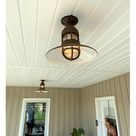 12" Wallaby Flush Mount, 605-Rust, No Cap, Clear Glass | Customer Submission