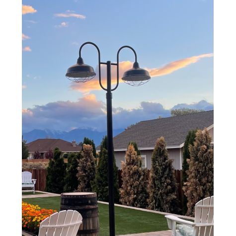 16" Avalon LED, 100-Black, Wire Cage, 975-Galvanized, 10' Fluted Pole, 100-Black, Flat Lens | Customer Submission