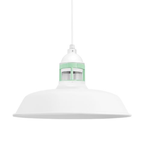 16" Sydney, 200-White, Guard in 311-Jadite, RIB-Ribbed Glass, CSW-White Cloth Cord