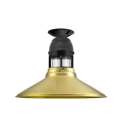 16" Wallaby, 997-Natural Raw Brass, With Cap Option, Guard in 100-Black, CLR-Clear Glass