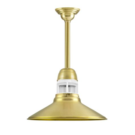 16" Wallaby LED, 997-Natural Raw Brass, With Cap Option, Guard in 200-White, Mounting in 997-Natural Raw Brass, Decorative Canopy Cover