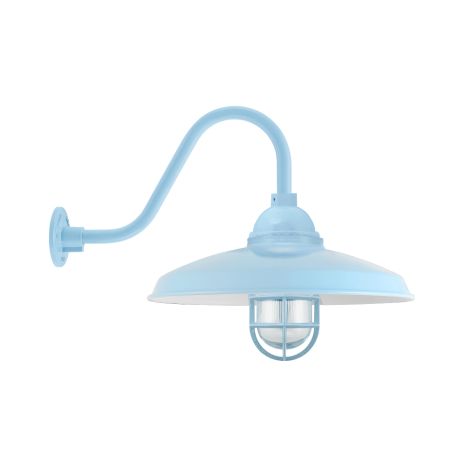 14" Bridgeport LED, 715-Delphite, CGG-Standard Cast Guard, RIB-Ribbed Glass, G15 Gooseneck Arm