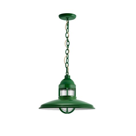12" Brisbane, 307-Emerald Green, CLR-Clear Glass, CSGW-Gold & White Cloth Cord