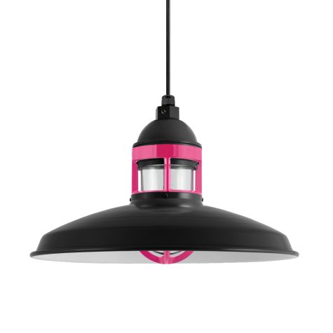 14" Brisbane, 100-Black, Guard in 490-Magenta, CLR-Clear Glass, Standard Black Cord