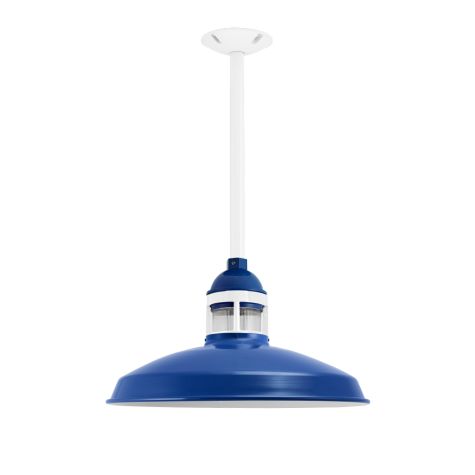 16" Brisbane, 700-Royal Blue, Guard in 200-White, RIB-Ribbed Glass, Mounting in 200-White