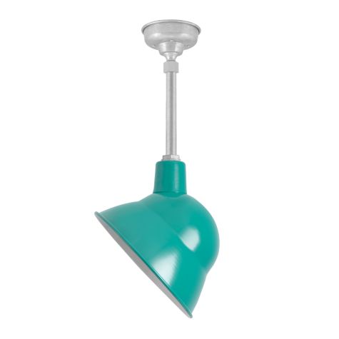 14" Emblem, 390-Teal, Mounting in 975-Galvanized, Hang Straight Canopy