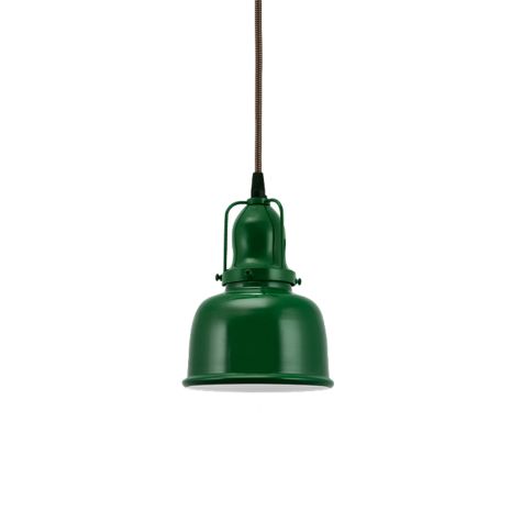 Fargo Pendant, 307-Emerald Green, Cup with Arms and No Switch, CSBB-Black & Brown Cloth Cord