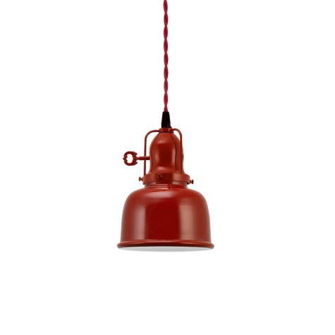 Fargo Pendant, 400-Barn Red, Cup with Arms and Turn Key Switch, TDR-Red Cotton Twist Cord