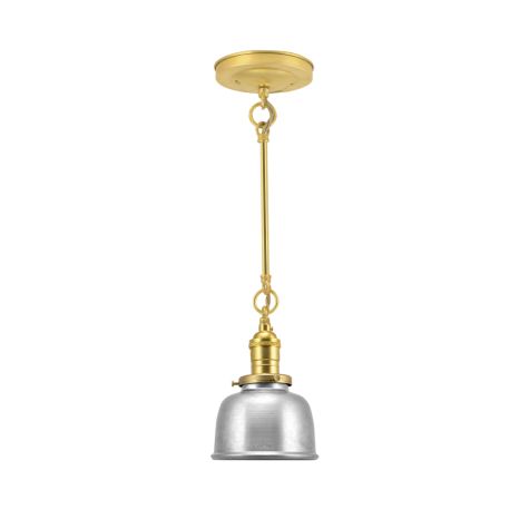 Fargo Stem & Loop Pendant, 975-Galvanized, 12" Stem, Putty Cotton Twist Cord, BS-Brass with No Switch