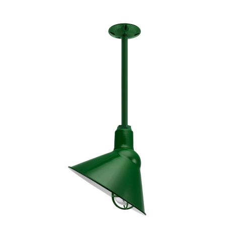14" Fire Chief Nautical LED, 307-Emerald Green, CGG-Standard Cast Guard, RIB-Ribbed Glass