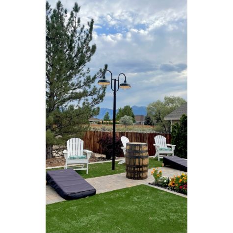 16" Avalon LED, 100-Black, Wire Cage, 975-Galvanized, 10' Fluted Pole, 100-Black, Flat Lens | Customer Submission