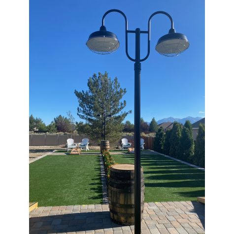 16" Avalon LED, 100-Black, Wire Cage, 975-Galvanized, 10' Fluted Pole, 100-Black, Flat Lens | Customer Submission