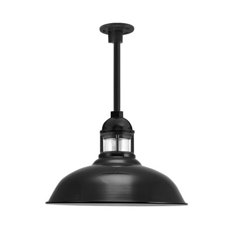 18" Outback, 100-Black, RIB-Ribbed Glass, Heavy Duty Canopy