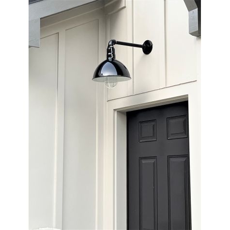 14" Wilcox Nautical LED, 150-Black, G15 Arm, Wire Guard, 250-White, Clear Glass | Customer Submission