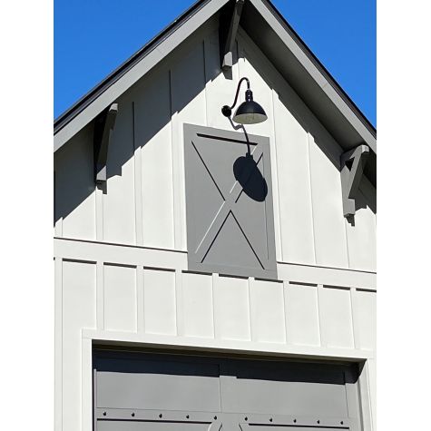 14" Wilcox Nautical LED, 150-Black, G15 Arm, Wire Guard, 250-White, Clear Glass | Customer Submission