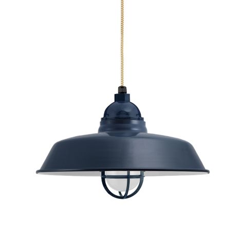 14" Rochester, 705-Navy, CGG-Standard Cast Guard, FST-Frosted Glass, CSGW-Gold & White Cloth Cord